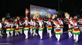 Penari tarian soya-soya dalam perhelatan Pentas Budaya dan Karnaval JKPI di Ternate. (Kredit Foto: Istimewa)