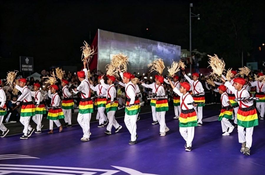 Penari tarian soya-soya dalam perhelatan Pentas Budaya dan Karnaval JKPI di Ternate. (Kredit Foto: Istimewa)
