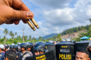 Ilustrasi penampakan selongsong peluru dalam aksi protes warga di Halmahera Tengah. (Kredfit Foto: Istimewa)