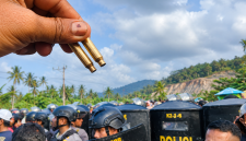 Ilustrasi penampakan selongsong peluru dalam aksi protes warga di Halmahera Tengah. (Kredfit Foto: Istimewa)